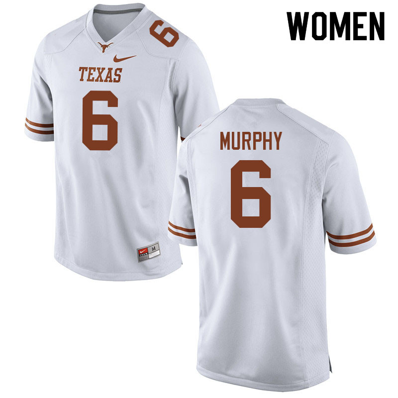 Women #6 Maalik Murphy Texas Longhorns College Football Jerseys Sale-White
